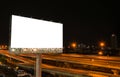 Blank billboard at night for advertisement