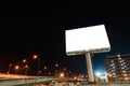 Blank billboard at night for advertisement Royalty Free Stock Photo
