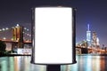 Blank billboard with night city view background Royalty Free Stock Photo