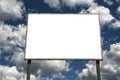 Blank billboard over cloudy sky