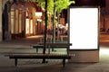 Blank billboard panel at night Royalty Free Stock Photo