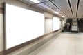 Blank billboard posters in the subway station for advertising Royalty Free Stock Photo