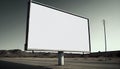 Blank billboard in remote landscape copy space generated by AI