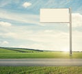 Blank billboard on the road Royalty Free Stock Photo