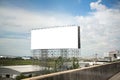 blank billboard on the sideway in the park. image for copy space, advertisement,