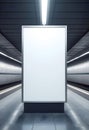 A blank billboard stands prominently in an urban setting, its white surface ready for advertisement, surrounded by the modern Royalty Free Stock Photo