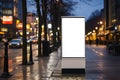 Blank billboard on the street at night, mock up for design