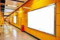 Blank billboard in subway corridor Royalty Free Stock Photo