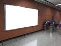 Blank billboard in subway station Royalty Free Stock Photo