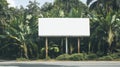 Blank Billboard in a Tropical Forest Setting Royalty Free Stock Photo