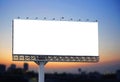 Blank billboard at twilight for advertisement Royalty Free Stock Photo