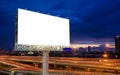 Blank billboard at twilight time for advertisement Royalty Free Stock Photo