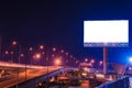 Blank billboard at twilight time for advertisement Royalty Free Stock Photo