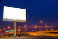 Blank billboard at twilight time for advertisement Royalty Free Stock Photo