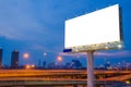 Blank billboard at twilight time for advertisement Royalty Free Stock Photo