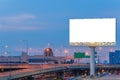 Blank billboard at twilight time for advertisement Royalty Free Stock Photo