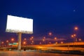 Blank billboard at twilight time for advertisement Royalty Free Stock Photo