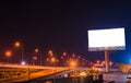 Blank billboard at twilight time for advertisement Royalty Free Stock Photo