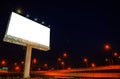 Blank billboard at twilight time for advertisement Royalty Free Stock Photo