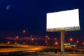 Blank billboard at twilight time for advertisement Royalty Free Stock Photo