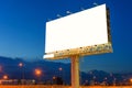 Blank billboard at twilight time for advertisement Royalty Free Stock Photo