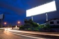 Blank billboard at twilight time ready for new advertisement Royalty Free Stock Photo