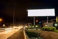 Blank billboard at twilight time ready for new advertisement Royalty Free Stock Photo