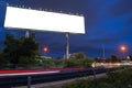 Blank billboard at twilight time ready for new advertisement Royalty Free Stock Photo