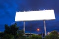 Blank billboard at twilight time ready for new advertisement Royalty Free Stock Photo