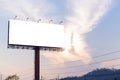 Blank billboard at twilight time ready for new advertisement Royalty Free Stock Photo