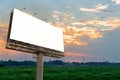 Blank billboard at twilight time ready for new advertisement Royalty Free Stock Photo