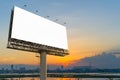 Blank billboard at twilight time ready for new advertisement Royalty Free Stock Photo