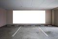 Blank billboard on the wall of the basement car park Royalty Free Stock Photo