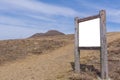 blank billboard wooden in the mountain landscape