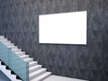 Advertising blank billbord poster with stairs in subway station. 3d rendering illustration Royalty Free Stock Photo