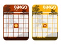 Blank Bingo tropical cards cut out