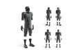 Blank black american football uniform mockup, different views