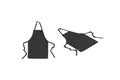 Blank black apron with strap mock up, top, side view Royalty Free Stock Photo