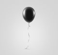 Blank black balloon mock up isolated.