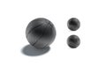 Blank black basketball ball mockup, different sides