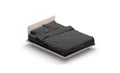 Blank black bed mock up, side view isolated, Royalty Free Stock Photo