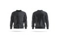Blank black bomber jacket mockup, front and back view Royalty Free Stock Photo