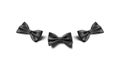 Blank black bow tie mockup lying, different sides