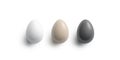 Blank black, brown and white easter chicken egg mockup set