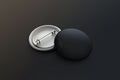 Blank black button badge stack mock up, clipping path