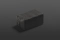 Blank black canvas cosmetic bag mockup lying, dark background Royalty Free Stock Photo