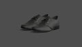 Blank black casual shoes mockup, half-turned view