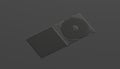 Blank black cd case mockup opened, side view, isolated, Royalty Free Stock Photo