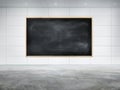 Blank Black Chalkboard on a Boardroom Wall