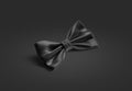 Blank black classic bow tie mockup lying on dark background Royalty Free Stock Photo